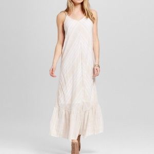 Target Ivory and Tan Chevron Summer Maxi Dress
